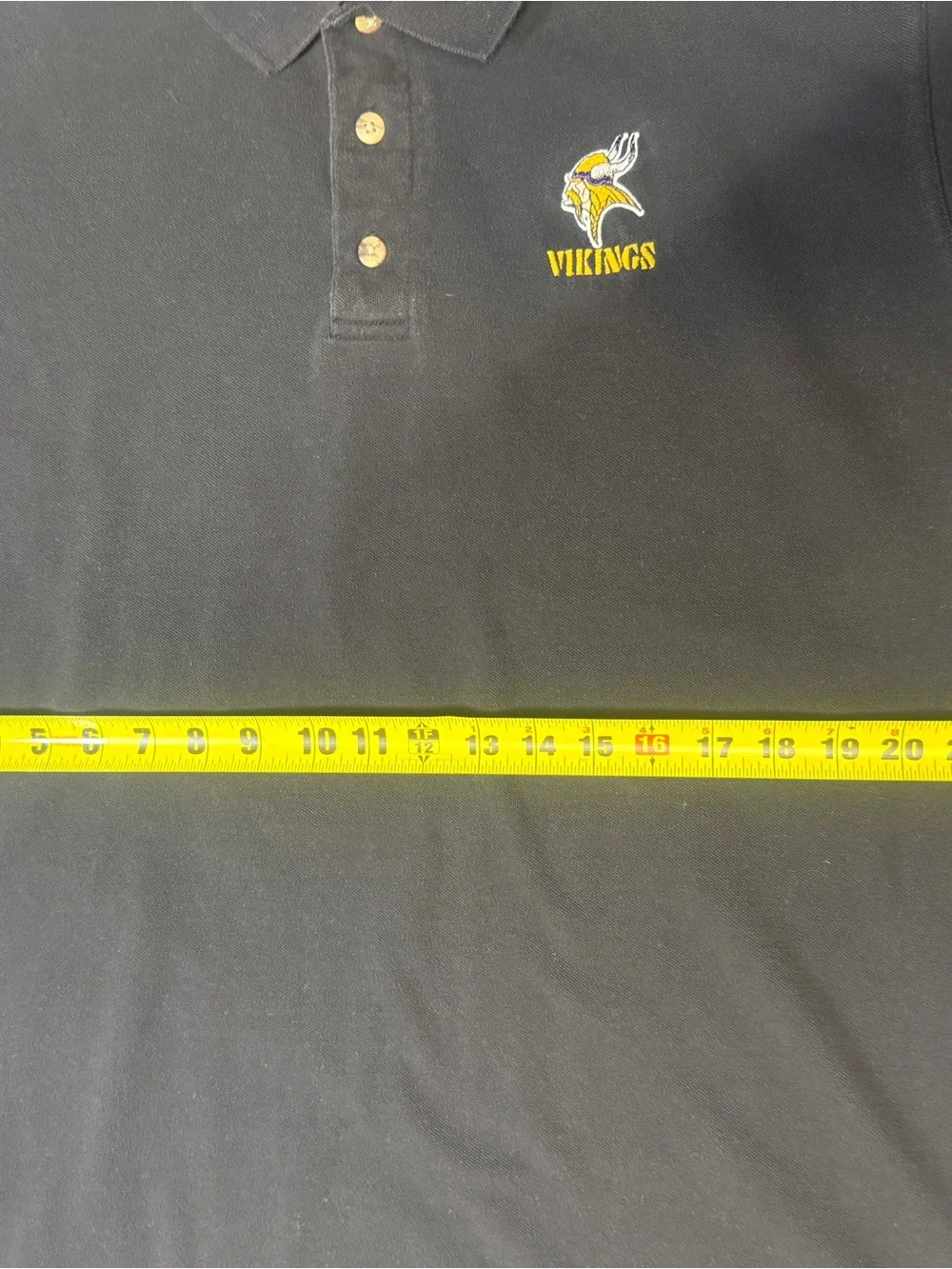 NFL Vikings Black Polo Shirt with Yellow Logo‎